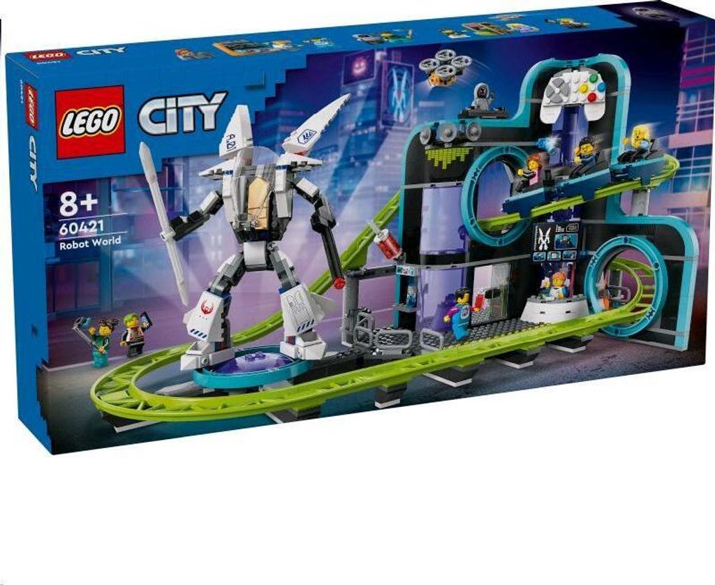 LEGO® City 60421 Achterbahn mit Roboter-Mech Produktbild 