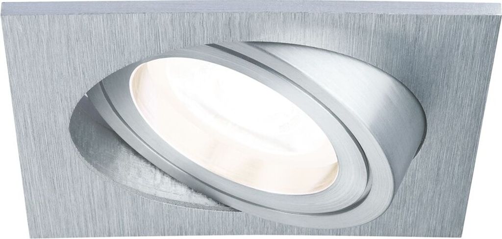 Paulmann Premium Einbauleuchten Set 3x7W 230V GU10 Alu Drilled Alu eckig schwenkbar dimmbar LED 460 lumen