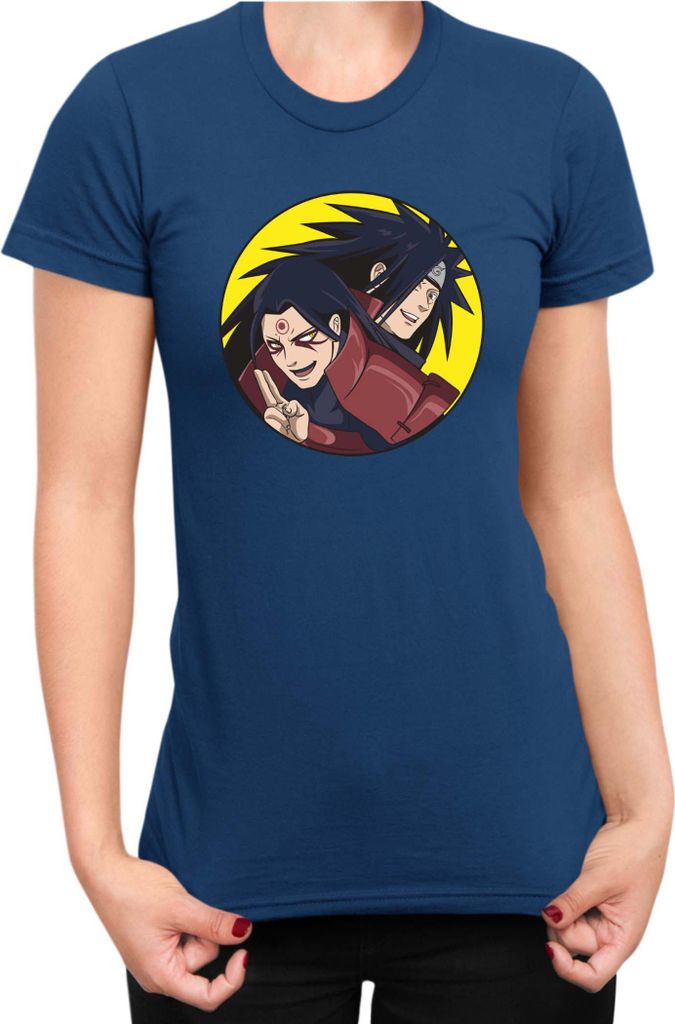 Damen T-Shirt Naruto Madara Vs Hashirama, Lady S / Dunkelblau