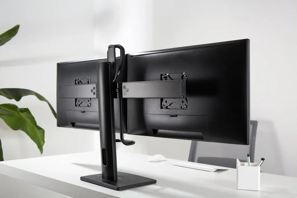 Double support écran pour télétravail efficace et bureau ergonomique - 9