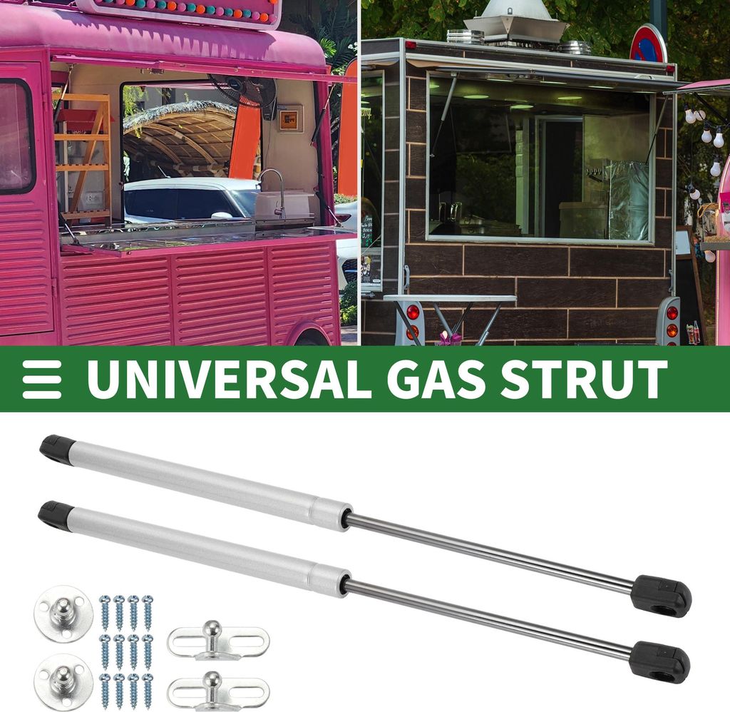 2 Stück Gasdruckfeder 180N 430mm Gasdruckdämpfer 18kg Gasfeder für Wohnmobile Schranktür Spielzeugkiste Kastenabdeckung Wohnmobiltür Silber