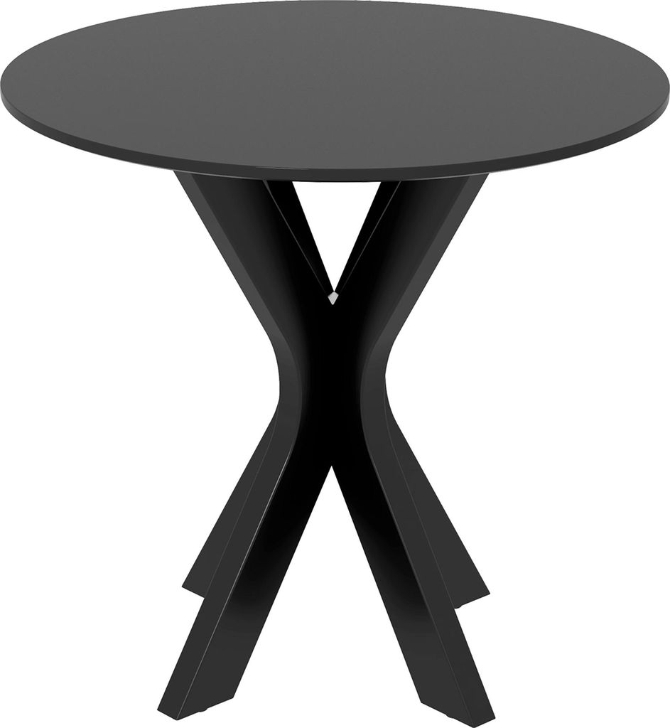 Esstisch Küchentisch Runder Tisch, Modernes Design, 78 cm x 78 cm x 75 cm, Schwarz
