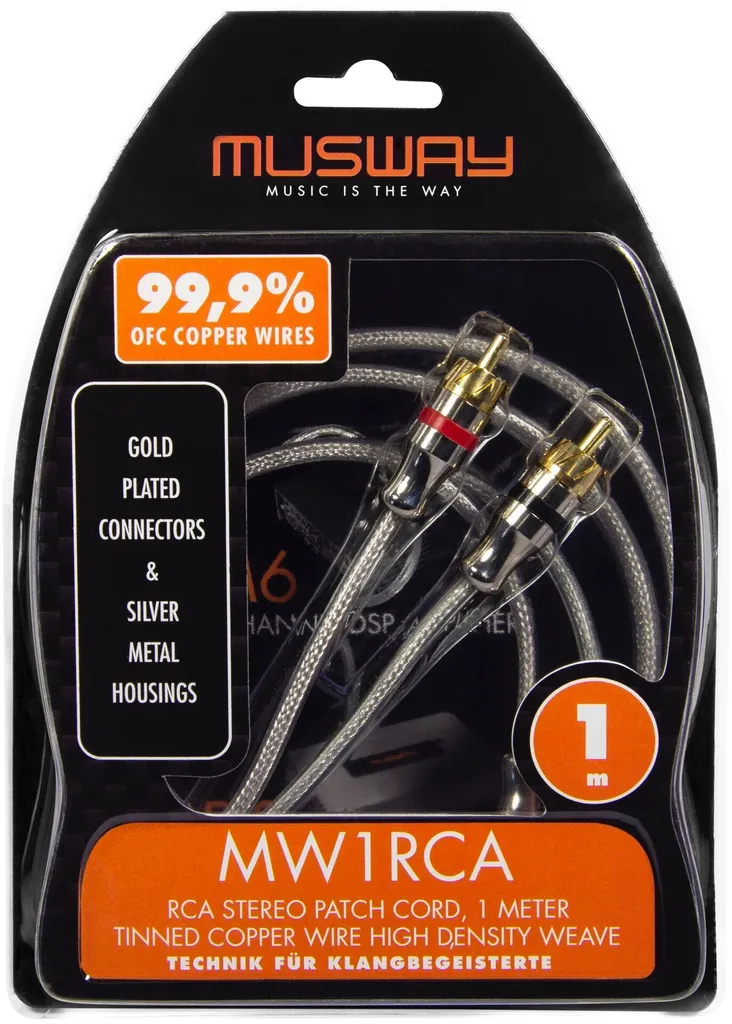 MUSWAY MW1RCA Câble RCA 1m de haute qualité pour amplificateur audio