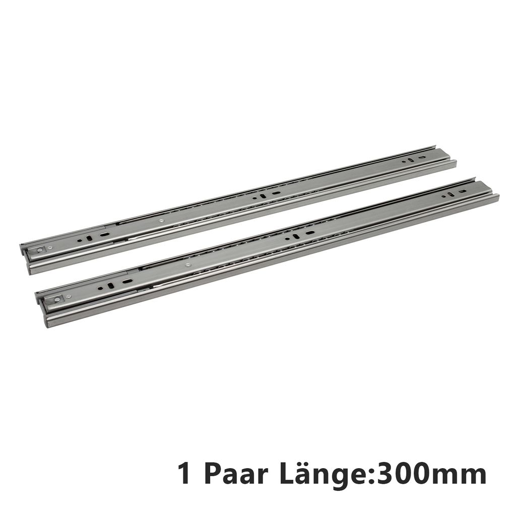 VINGO 1 Paar (2 Stueck) Vollauszuege Schubladenauszuege Hochwertige Kugelfuehrung 300 mm Schubladenschienen Tragkraft 35 Kg