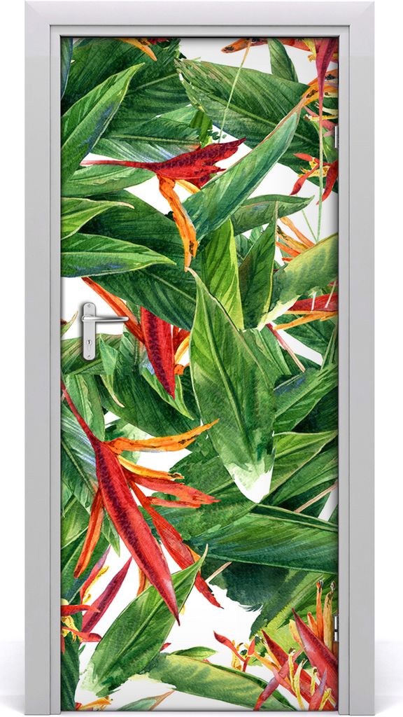 Tulup Türaufkleber 85x205 cm Dekorative Aufkleber Selbstklebend Wasserdichte Tapete Abnehmbar Schlafzimmer Wohnzimmer Wohnkultur - Strelitzia reginae