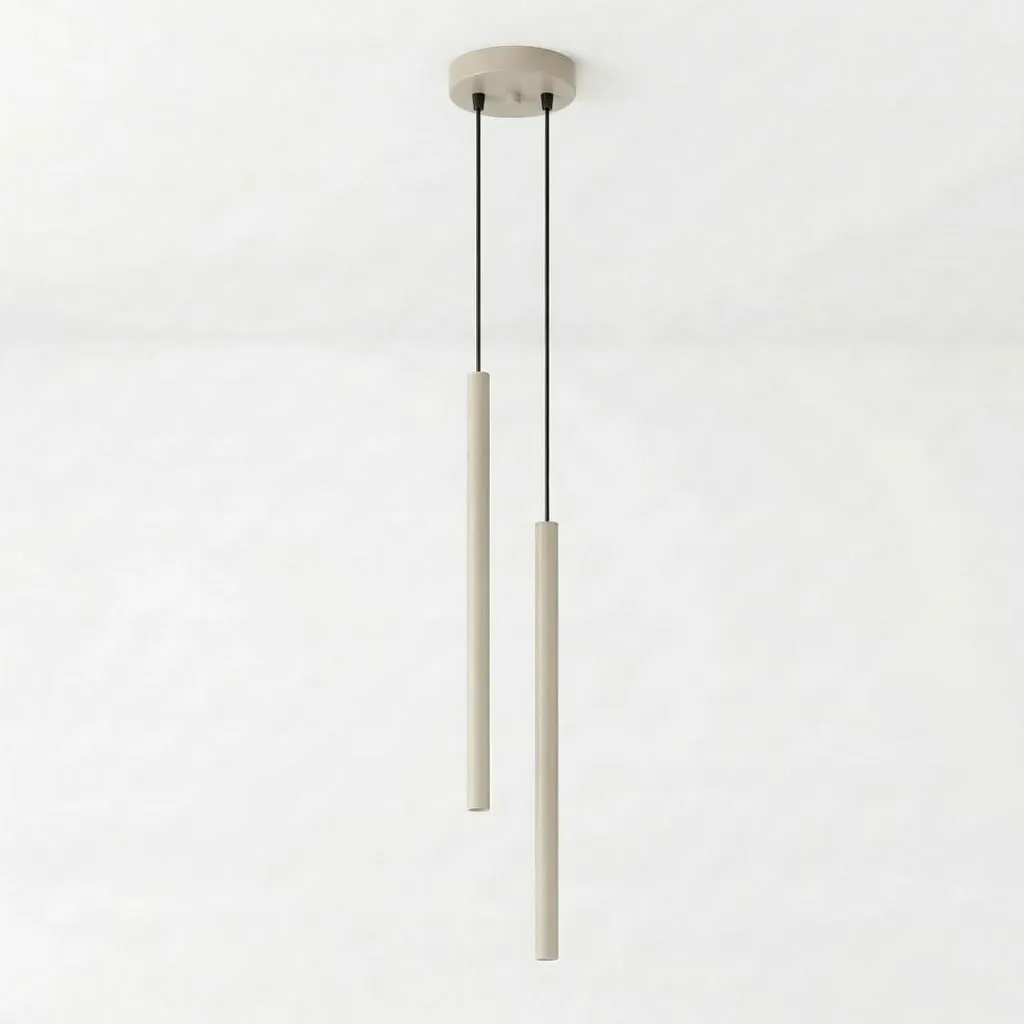 Luminaire Suspension Design Taupe VICTORIA en Métal pour Salon et Bureau