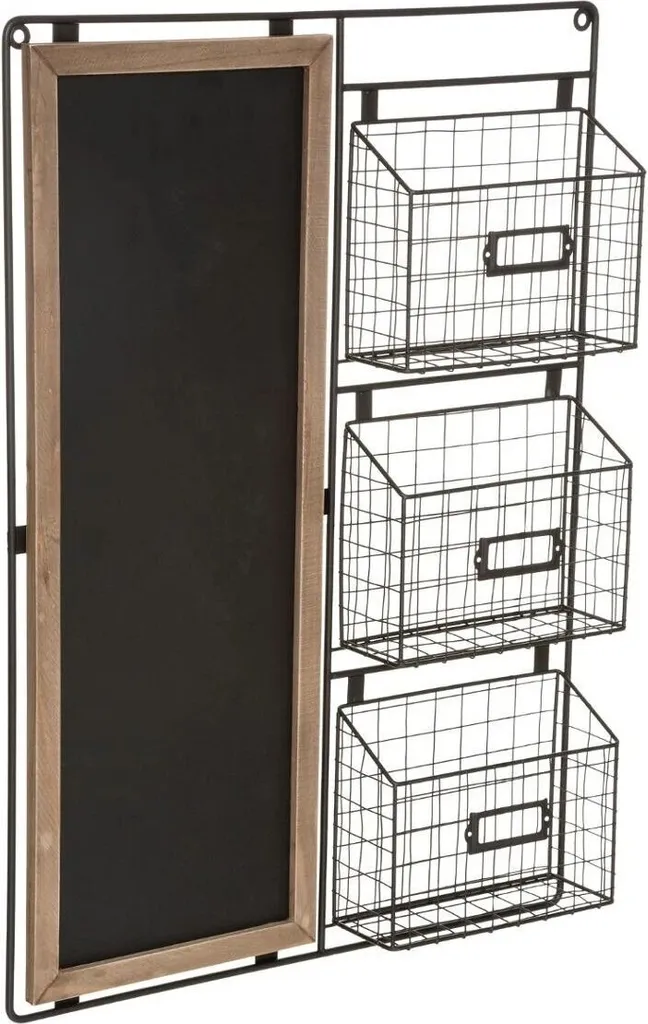 Atmosphera Lavagna Organizzatore Parete Industrial Nero Marrone 70x50
