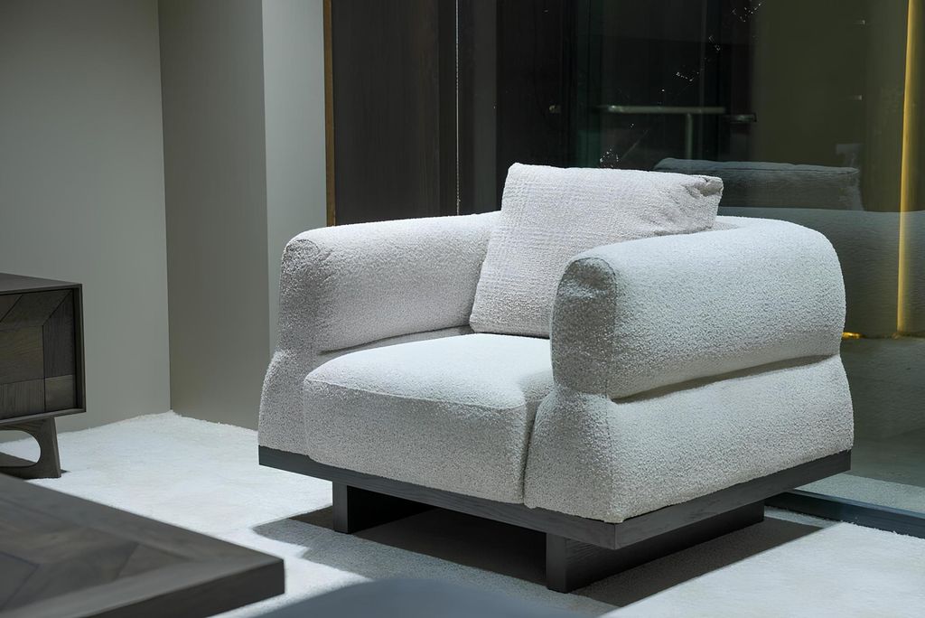 Wohnzimmer-Set: 3+1 Sitzer Weiß Modernes Design Einfarbiges Muster