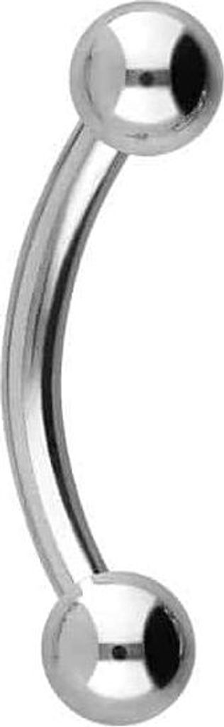 Bauchnabel-Piercing, Rook Piercing Chirurgenstahl Banane Silber Stablänge: 8mm + Stabstärke: 1,2mm + Kugelgröße: 3mm