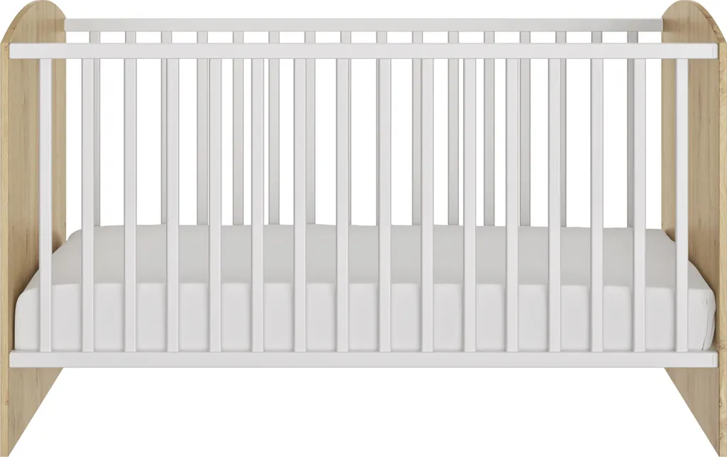 Lit d'enfant 70x140 Marta blanc/chêne idéal pour une chambre cosy