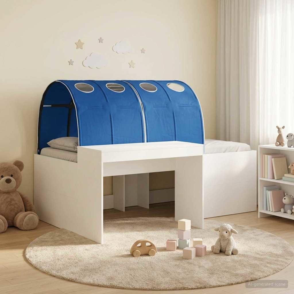 Maison Exclusive - Bettrahmen mit Zubehör Handwerks-Eiche und Blau Holzwerkstoff
