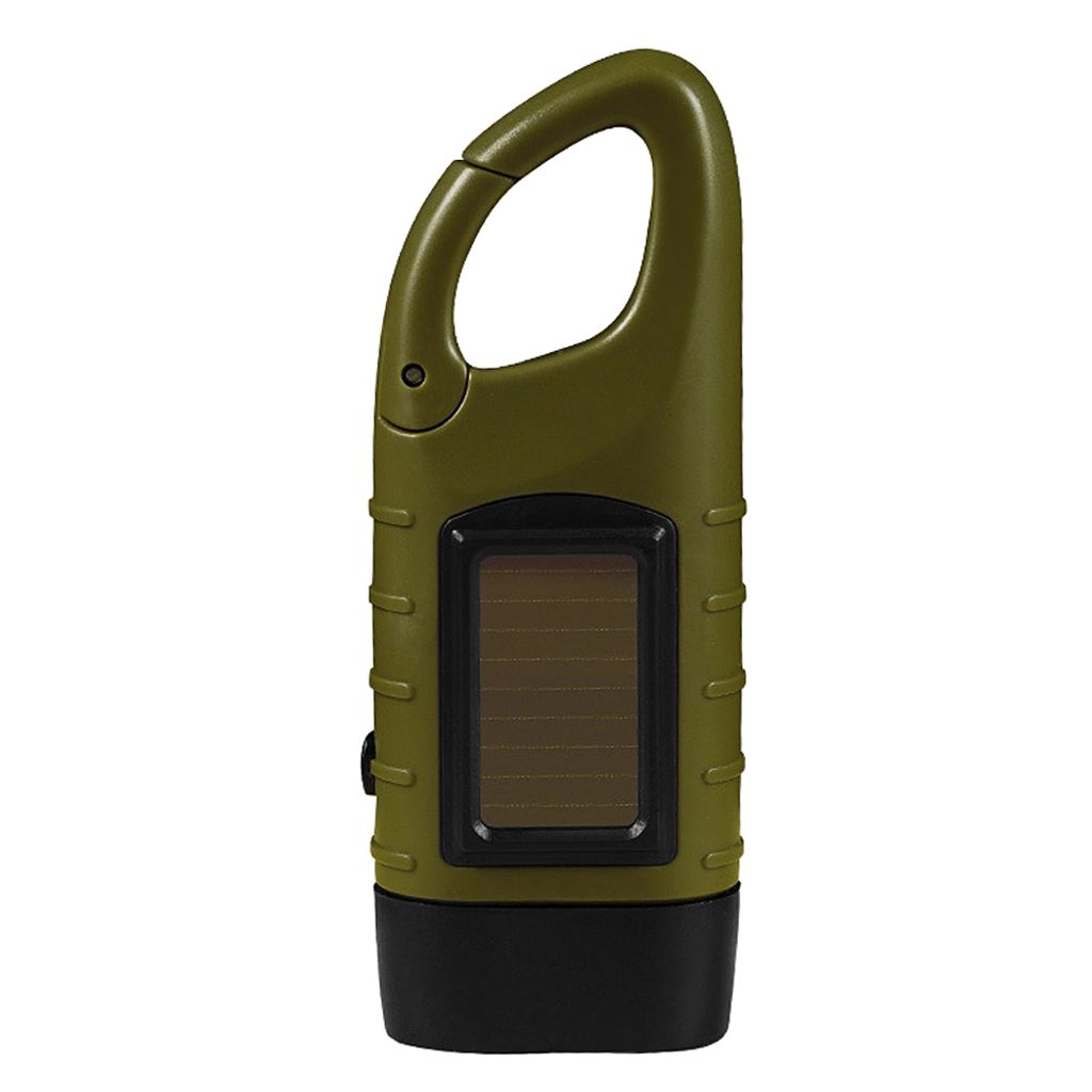 Solarbetrieben Hand Kurbel Taschenlampe Wiederaufladbar LED mit Klemme Notlicht 
