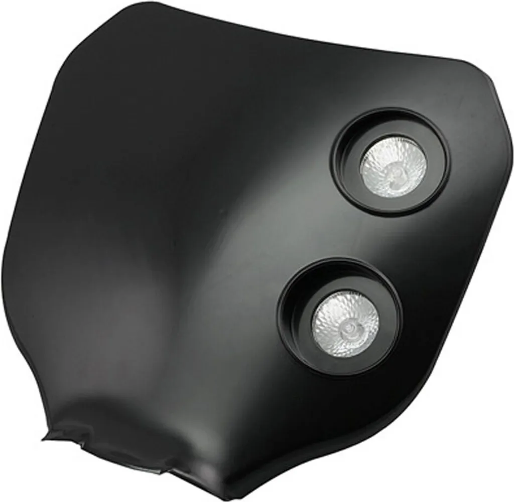 Maschera Doppio Faro STR8 Cross Nero Alogena Universale per Moto