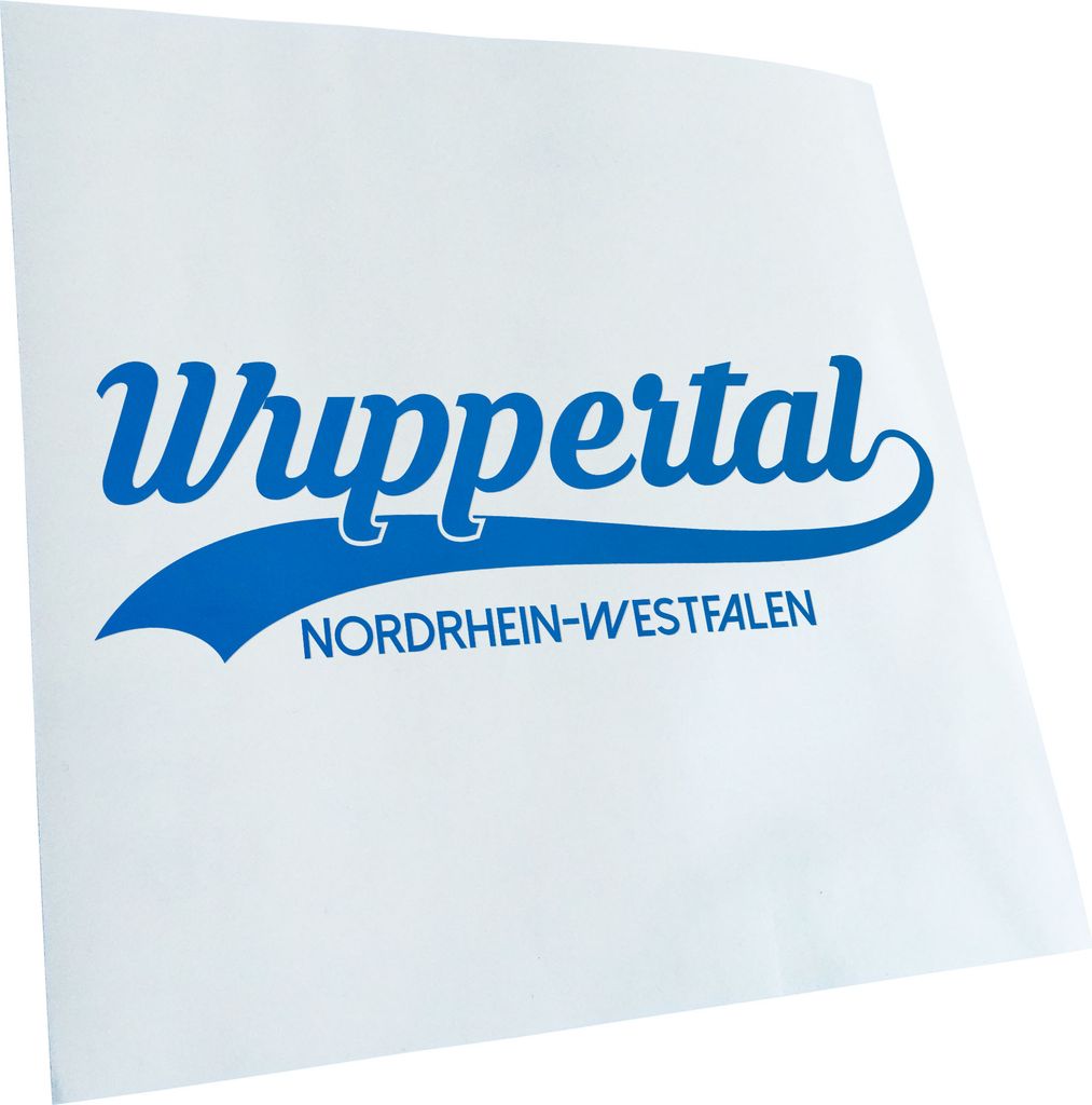 Kiwistar - Autoaufkleber - Wuppertal Nordrhein-Westfalen - Blau - 30x10cm - Aufkleber für Auto, Laptop, Fahrrad, LKW, Motorrad mehrfarbig JDM Deca...