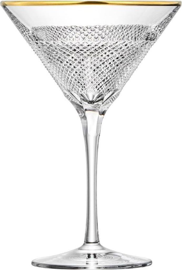 ARNSTADT KRISTALL Cocktailglas Oxford Gold (17,5 cm) - Kristallglas mundgeblasen · von Hand geschliffen · Hand Germany · 24K Goldrand