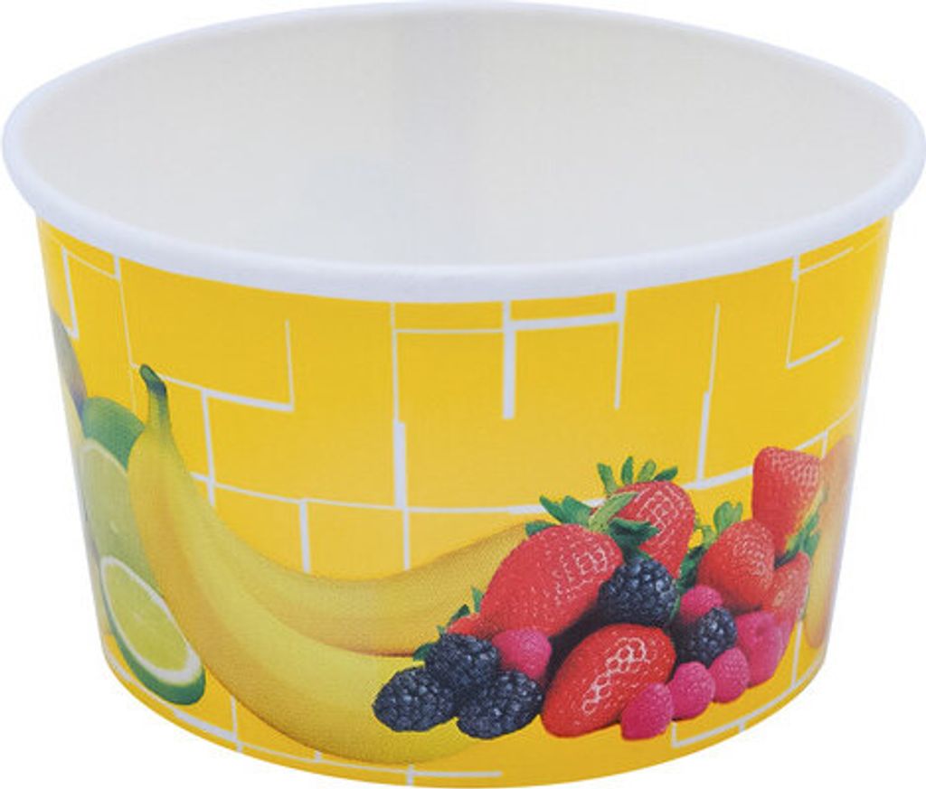 200x Eisbecher Pappe rund 260 ml Ø 92mm Höhe 55mm "Fruchtreigen"