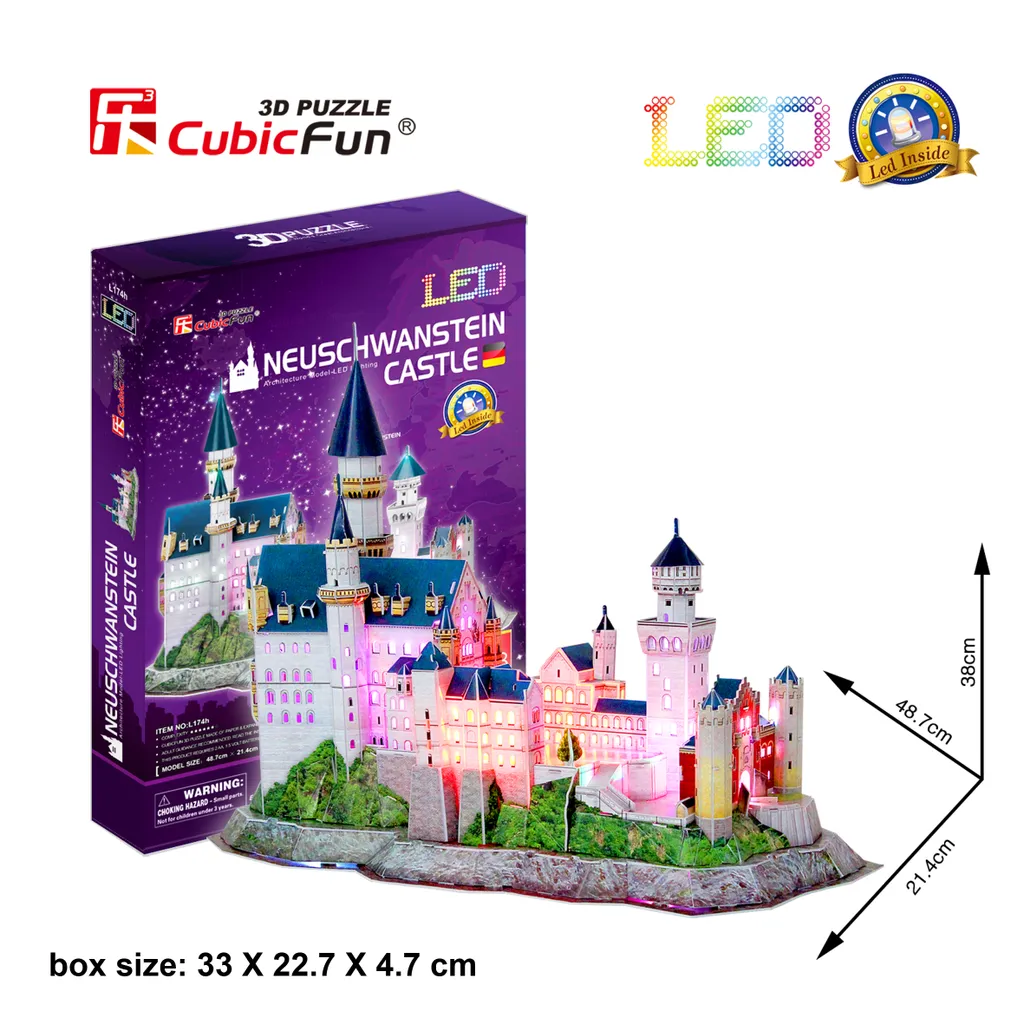 Puzzle 3D Château de Neuschwanstein éclairage LED Intégré 128 Pièces