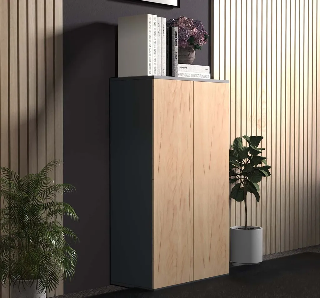 Commode Étroite Dalosa 3 Portes : Solution Rangement Espaces Restreints - 6