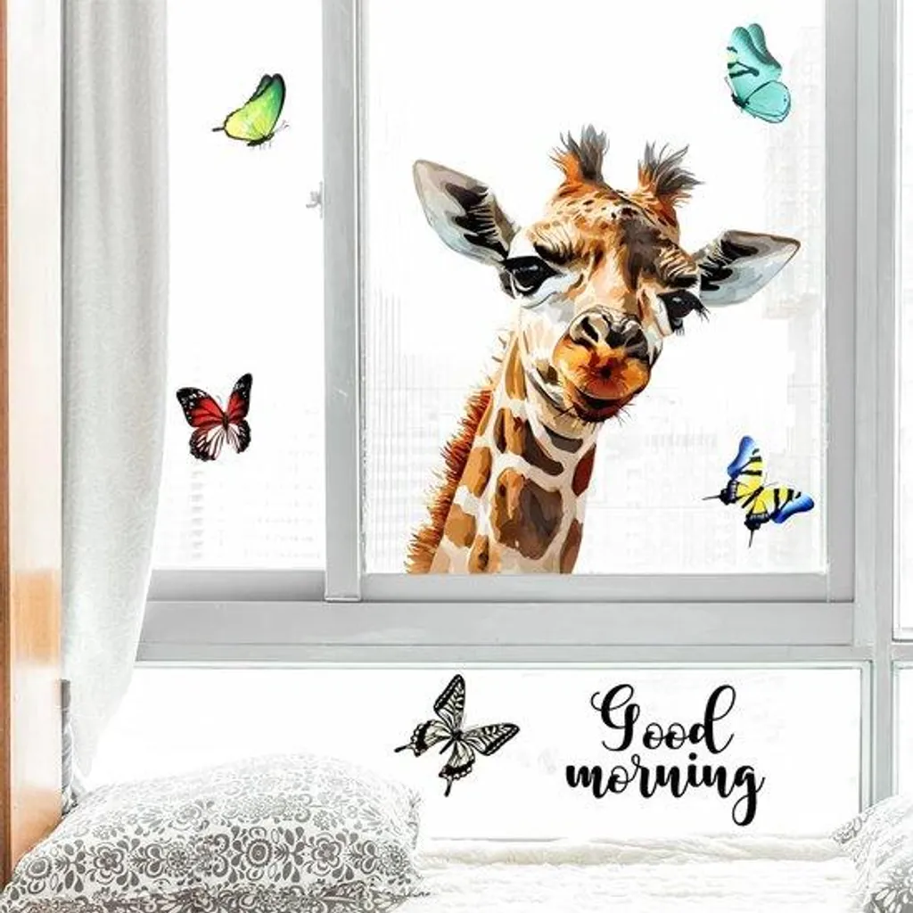 Stickers statiques pour fenêtres thème animaux - Décoration chambre 20p