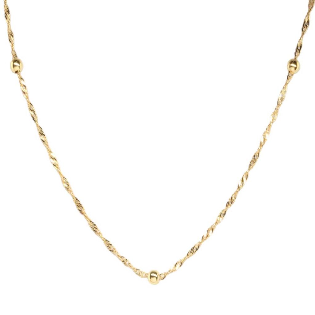 Fußkettchen aus Gold 333 (8 kt) Singapurkette mit Kugel