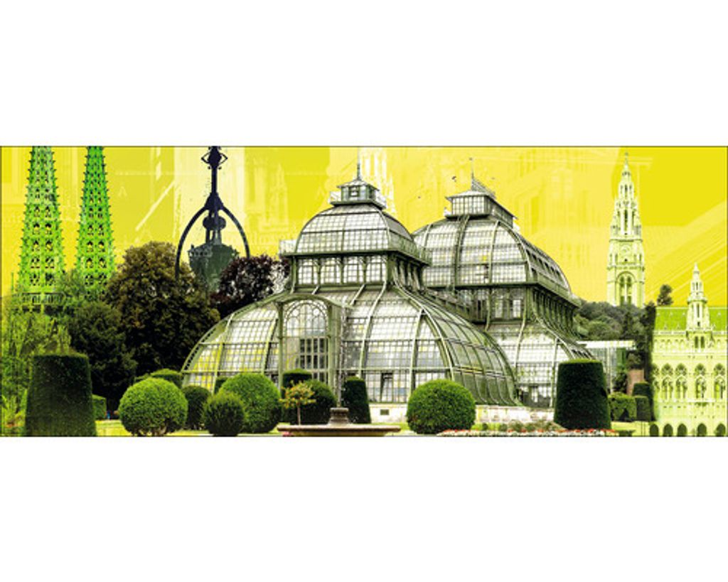 Glasbild Wien Palmenhaus 80x30 cm