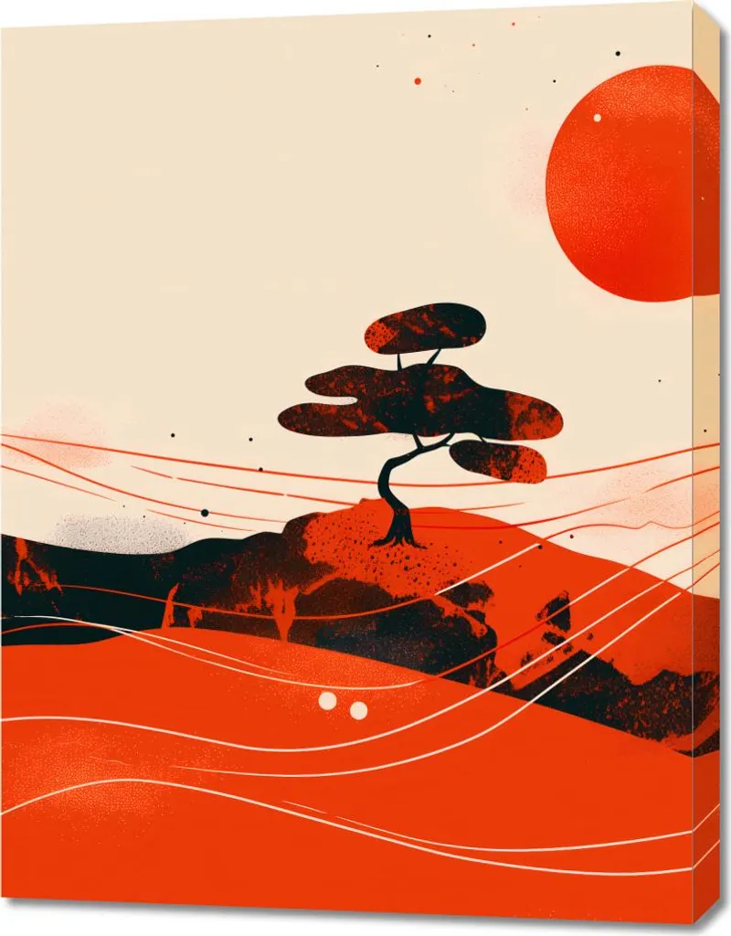 Tableau Paysages désertiques rouges 70x90 cm - Décoration murale chic