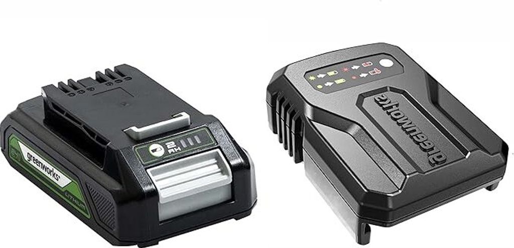Two battery packs for power tools are shown against a white background.