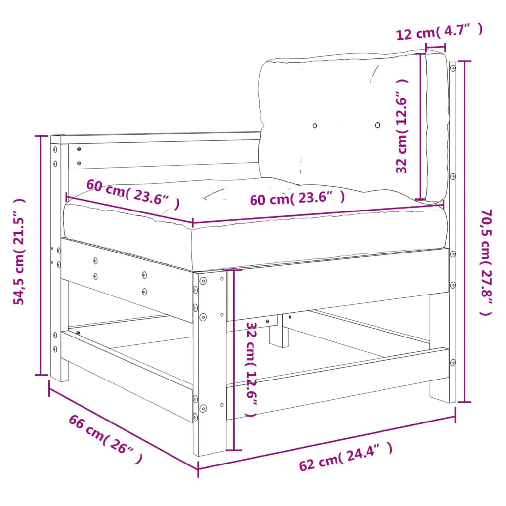 Sedia Esterno Legno Pino Impregnato The Living Store + Cuscino Soft - 9