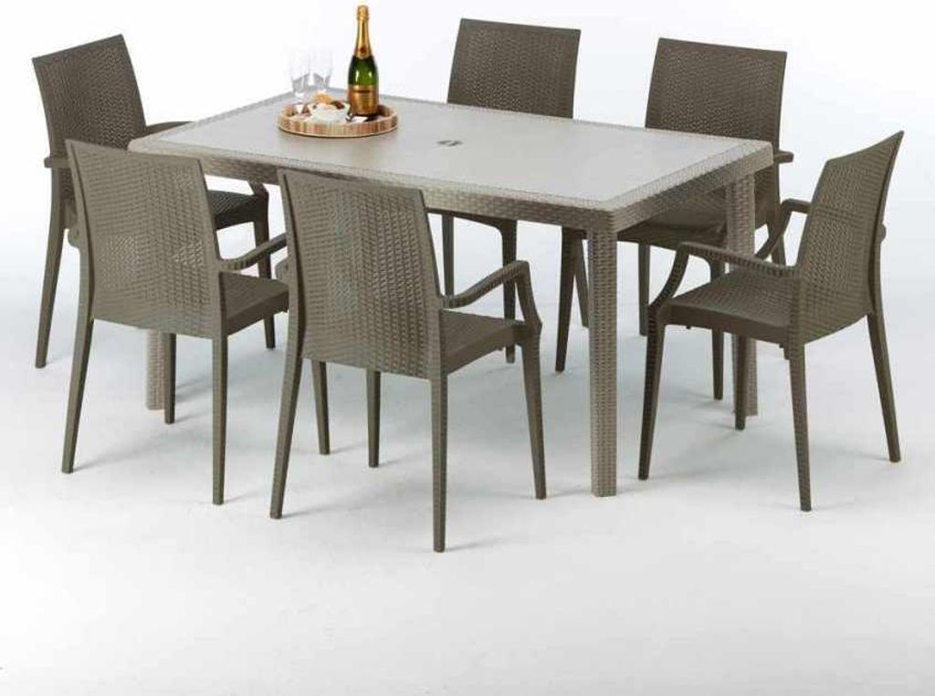 ProduceShop S7050SETJ6PBIMK, Beige, Braun, Polyrattan, 6 Produktbild 