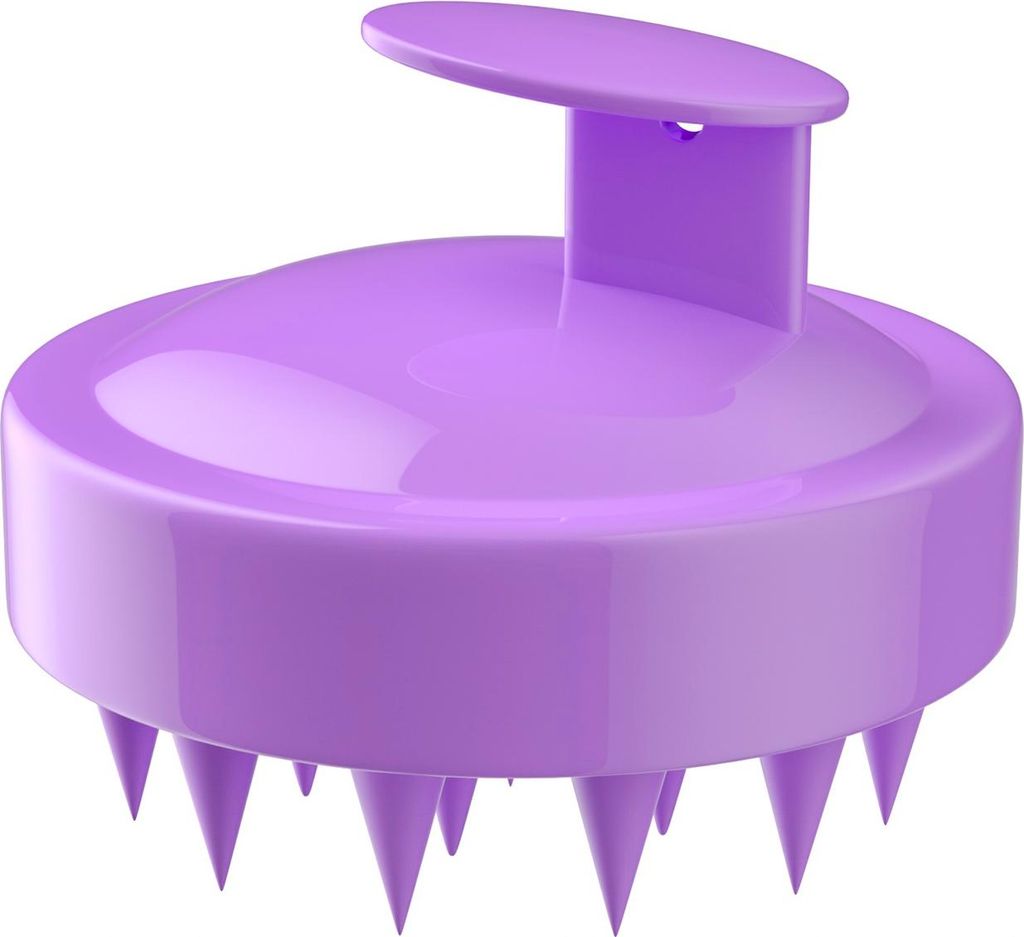 Intirilife Kopfhaut Massagebürste aus Silikon für Nass und Trocken in Lila - Kopfmassage, Kopfhautbürste, Haarbürste zum Einmassieren von Shamp...