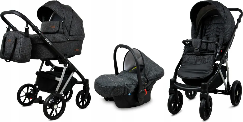 Poussette BabyLux Marlux Magnetic Onyx - Pack Trio 3 en 1 Multi-terrain