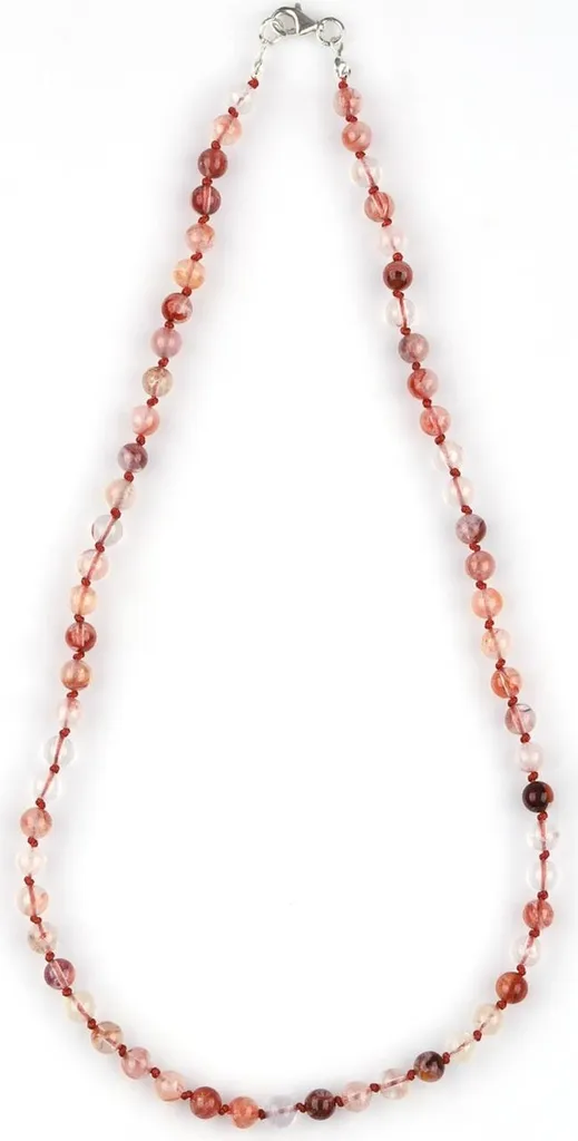 Collier en quartz hématoïde pour lithothérapie, élégance naturelle 50 cm