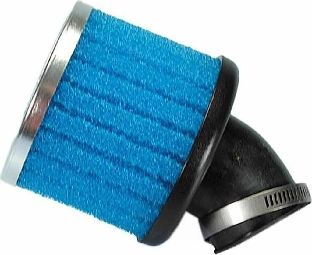 Filtre à air Polini 36mm 30° Special Air Box bleu : admission haute qualité