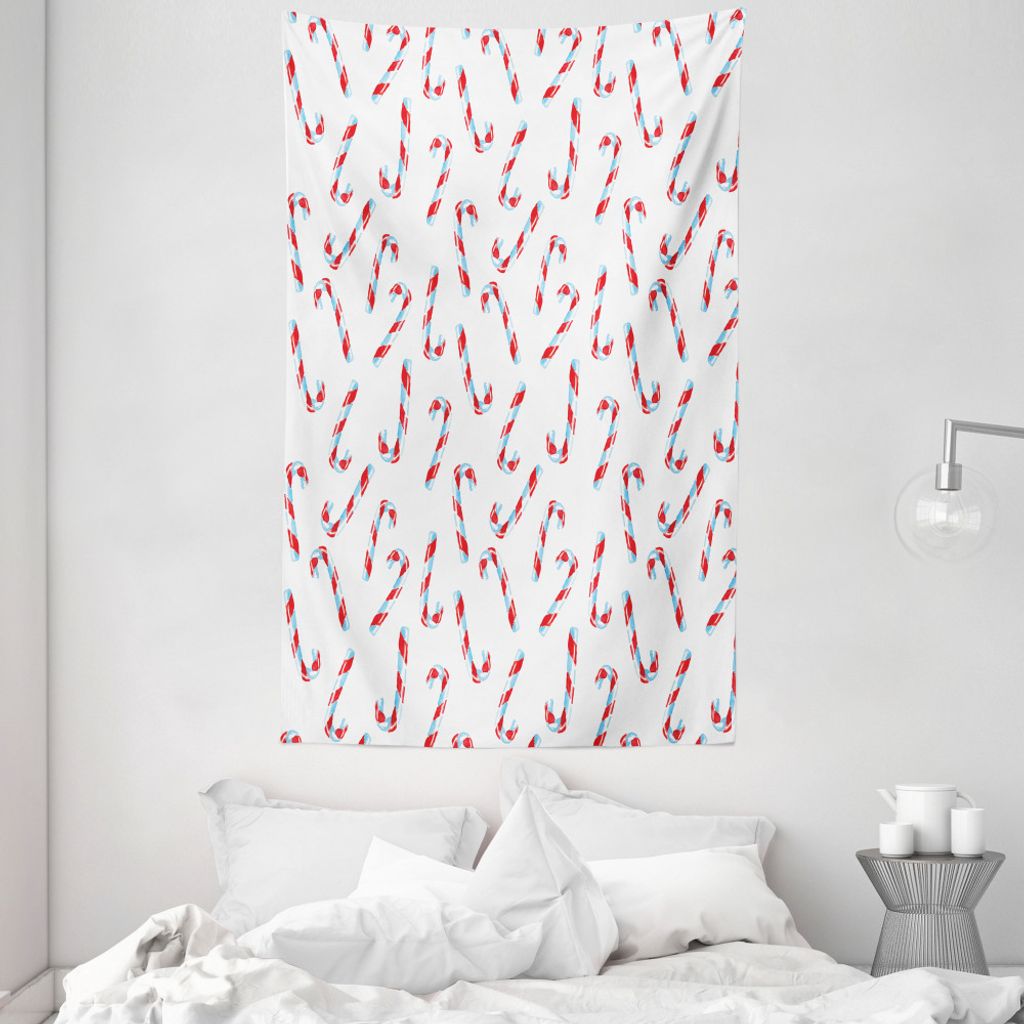 ABAKUHAUS Zuckerstange Wandteppich und Tagesdecke, Aquarelle Süßwaren aus Weiches Mikrofaser Stoff Waschbar ohne Verblassen Digitaldruck, 140 x 2...