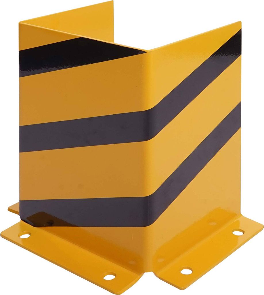 Rammschutz HWC-J50, Anfahrschutz Eckschutz, mit Bolzenanker Metall U-Form 40x30x25cm gelb-schwarz