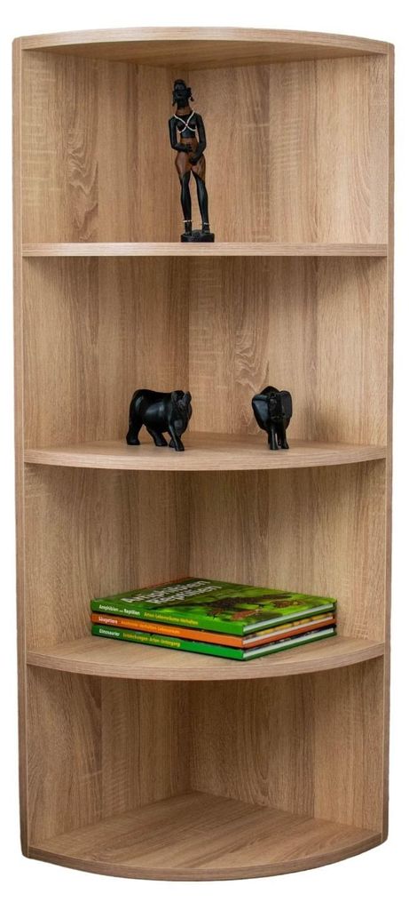 Coemo Eckregal Corner 120 aus Holz 4 Etagen Natur Sonoma Produktbild 