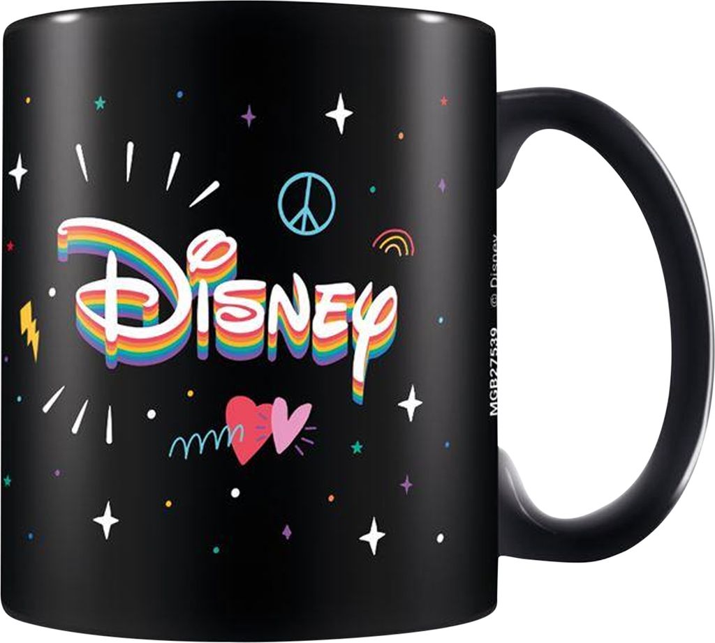 Disney - Kaffeebecher, Regenbogen PM5765 (Einheitsgröße) (Schwarz/Weiß)