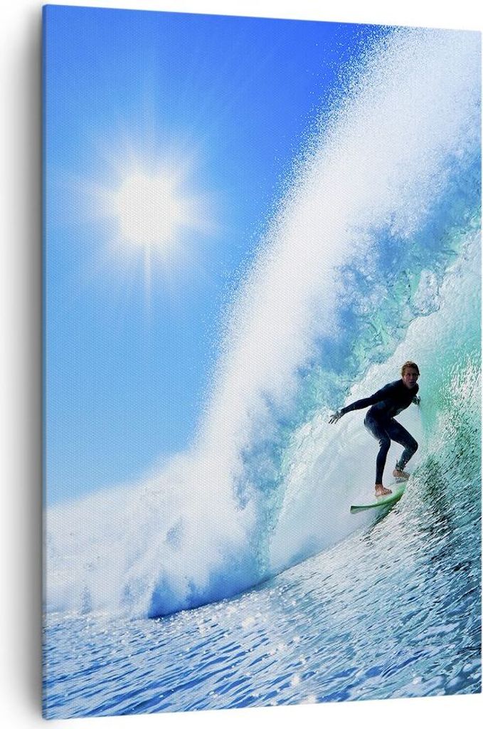 Bild auf Leinwand - Leinwandbild - Einteilig - Windsurfing strand ozean spaß - 70x100cm - Wand Bild - Wandbilder - Leinwanddruck - Wanddekoration ...