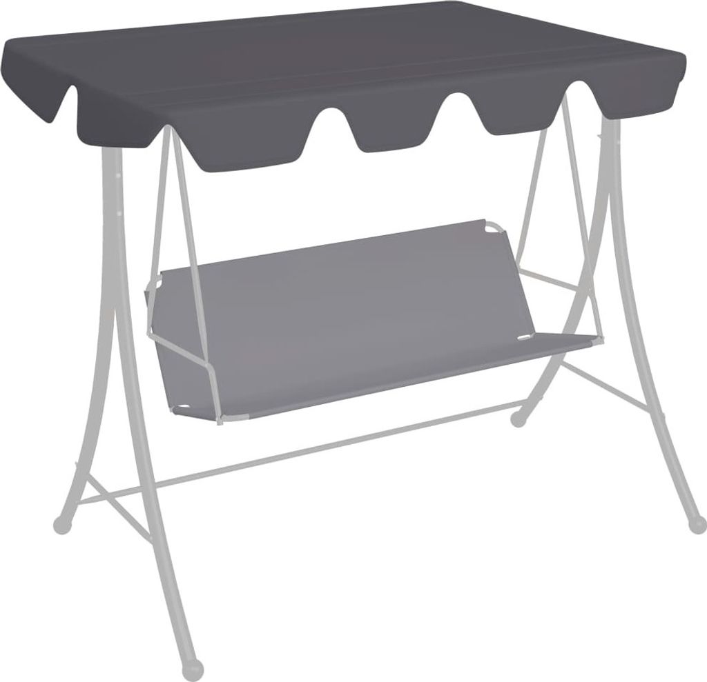 Möbel Ersatzdach für Hollywoodschaukel Anthrazit 150/130x105/70 cm - Pavillon Dächer und -Seitenteile 312099