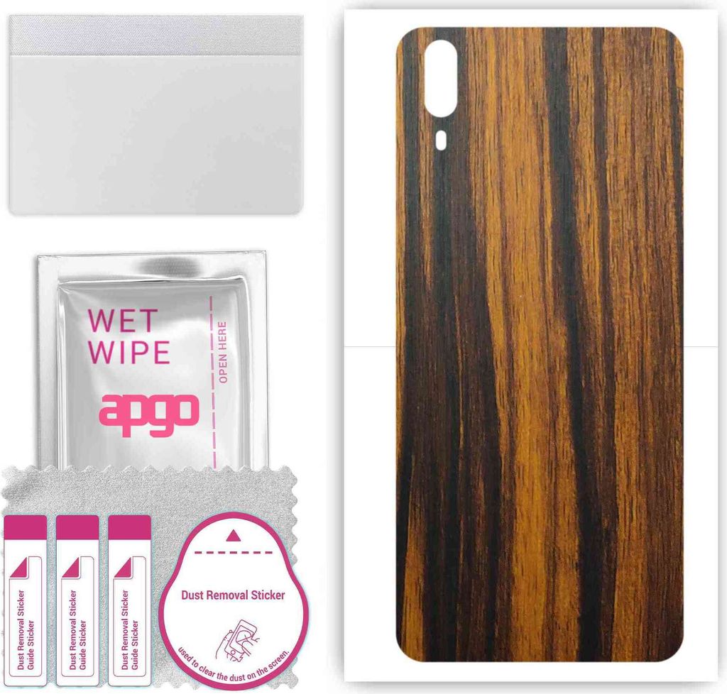 apgo Rückseite Schutzfolie, Skin, kompatibel mit vivo V11i, Hinten Displayschutzfolie aus Vinylfolie, kratzfest, einfache Montage - Tigerwood