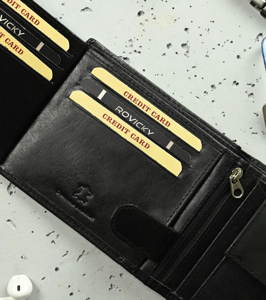 Portafoglio Uomo Pelle Grande con Zip e Portamonete | Elegante e Sicuro - 4