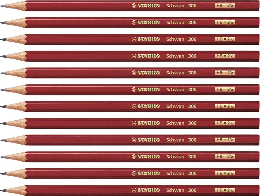 STABILO 306/HB Ołówki STABILO Swan HB czerwone 12 szt. Zdjęcie produktu 