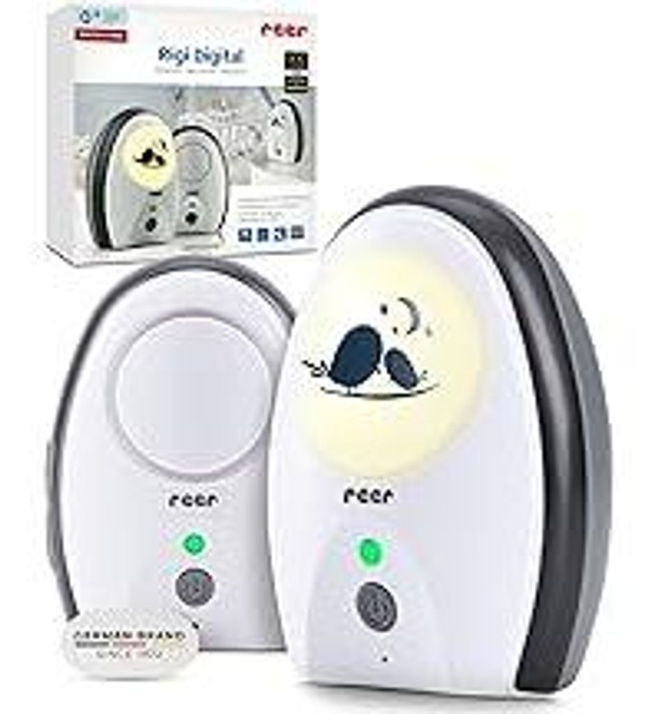 reer Rigi Digital Babyphone | 300 m Reichweite | Mit Nachtlicht und Gegensprechfunktion | VOX-Funktion | FHSS-Technologie | Akku- oder Netzbetrieb ...