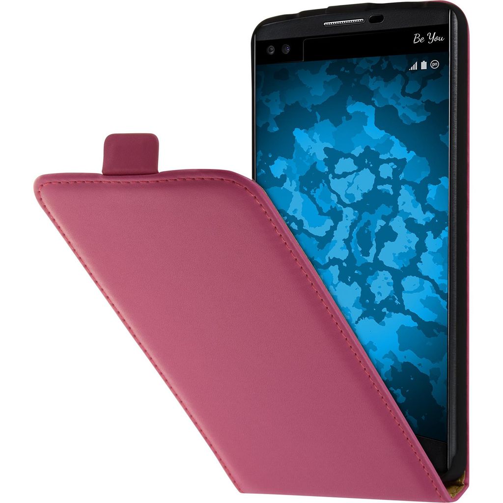 PhoneNatic Kunst-Lederhülle kompatibel mit LG V10 - Flip-Case pink Cover