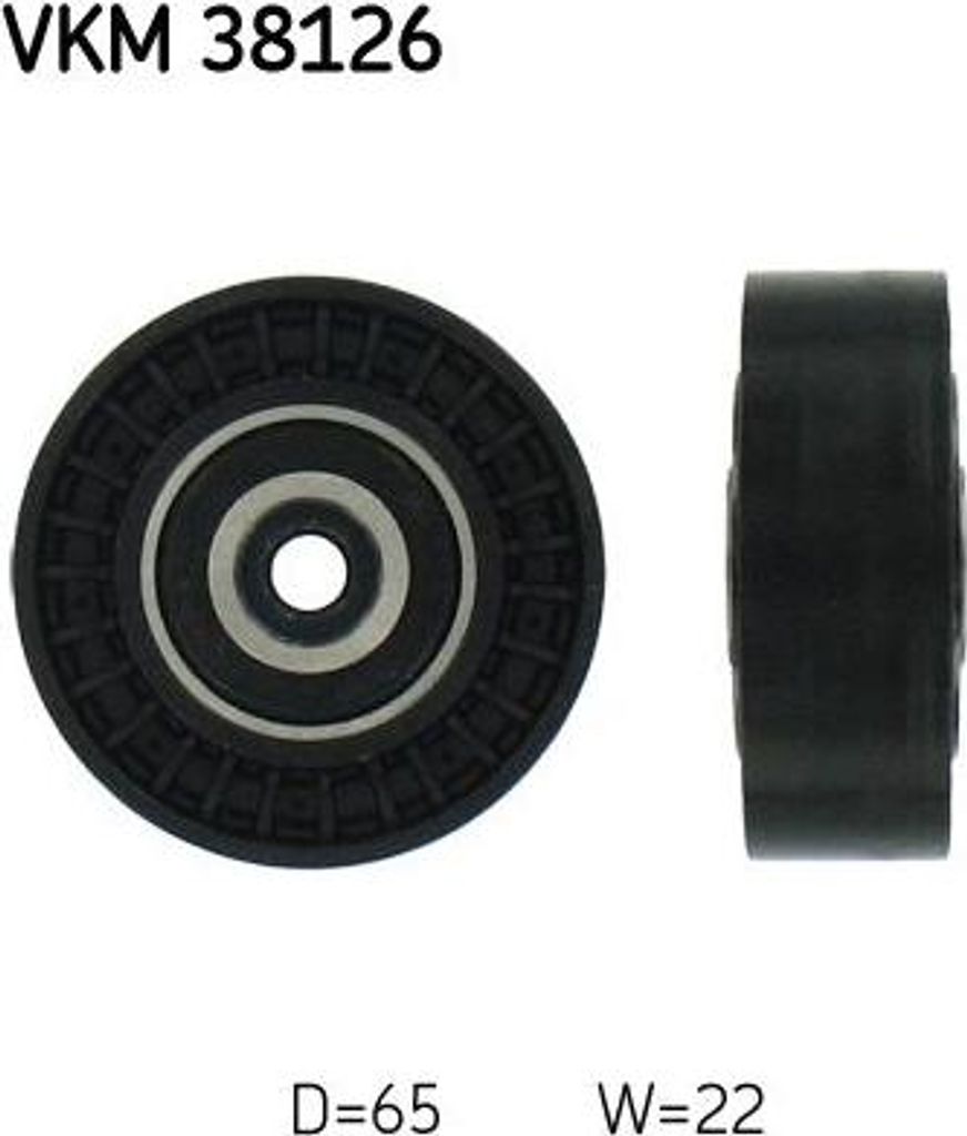 SKF VKM 38126 Umlenk-/Führungsrolle, Keilrippenriemen OE 6682020719 kompatibel mit A-Klasse, Vaneo