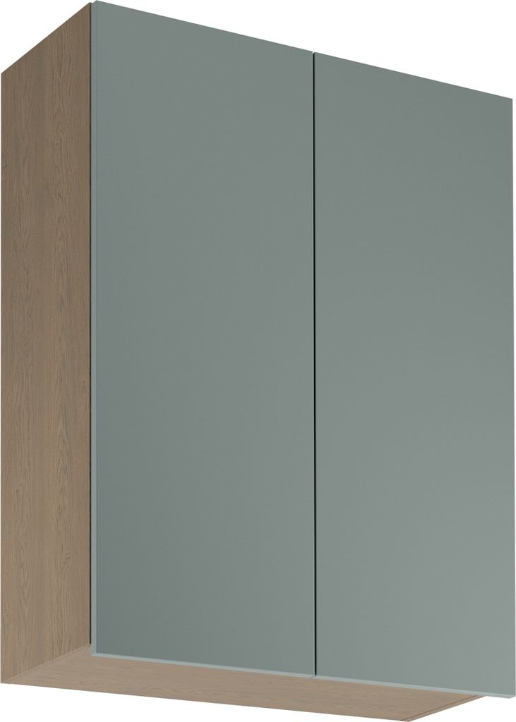 Hängeschrank 80 cm mit 2 Türen Küchenmöbel Küchenschrank, Sorento G80 Grün/Eiche