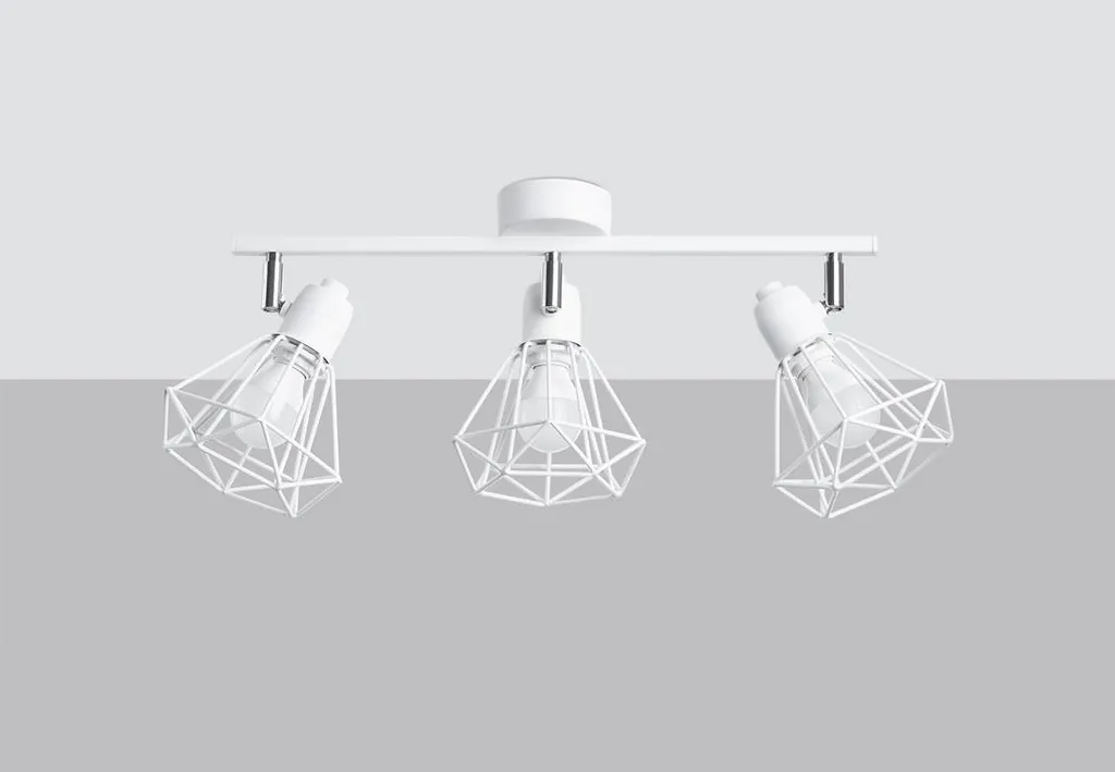 Lampada ARTEMIS 3 Sollux Bianco Acciaio | Plafoniera Moderna E14 3 Luci - 13