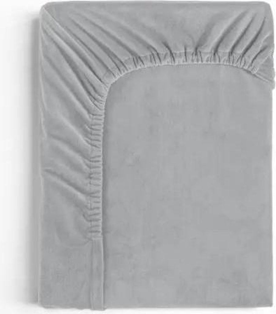 Sleeptime Velvet Spannbettuch grau 180 x 200 cm