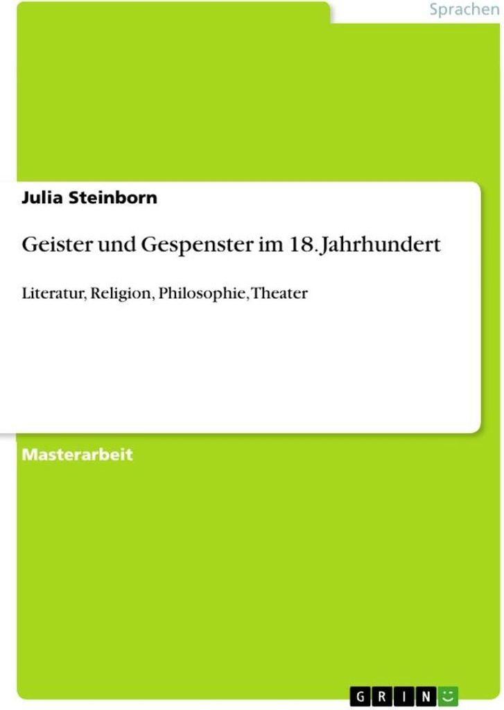 Geister und Gespenster im 18. Jahrhundert
