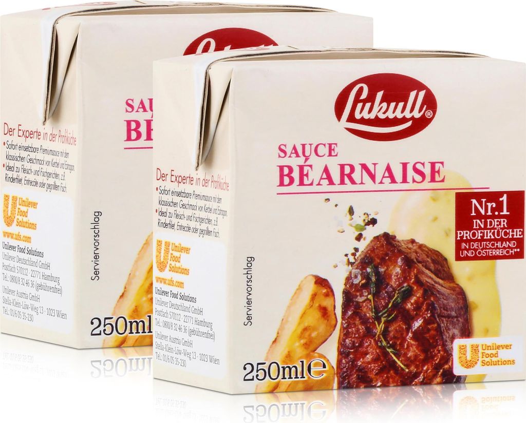 Lukull Sauce Béarnaise 250ml - Ideal zu Fleisch und Fischgerichten (2er Pack)